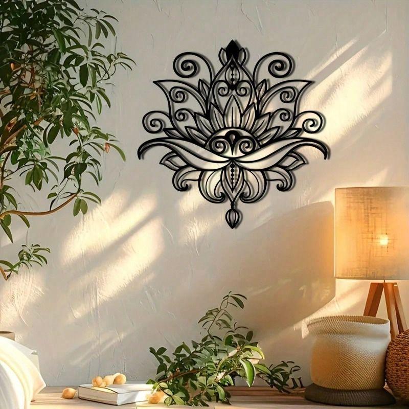 

Metal Art Round Lotus Pattern Panel