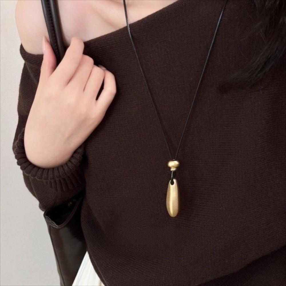 Water Drop Shaped Drop Shaped Necklace Metal Long Clavicle Chain Simple Long Necklace  Outdoor