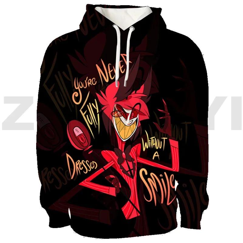 Harajuku Hazbin Streetwear 3D Print Hotel Men Clothing Hip-Hop High Street Sweatshirts Female Anime Hoodie Cosplay Costume Hoody