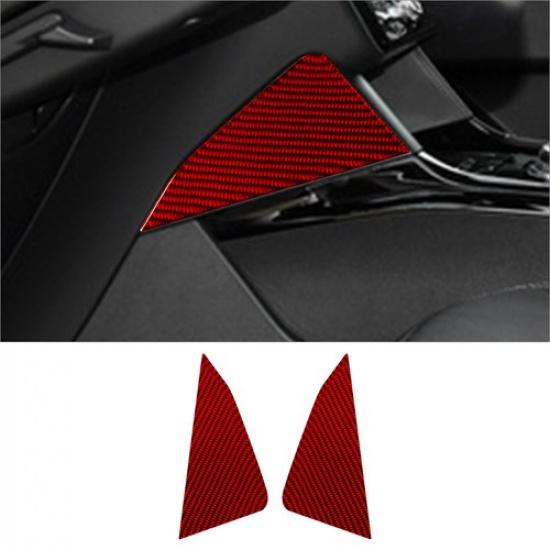2Pcs Red Carbon Fiber Interior Floor Console Side Cover Trim For Ford Explorer