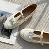 Fashion Fashion Pointed Toe Buckle Strap Flat Shoes 2025 Roman Retro Solid Color Casual Shallow Mouth Flats Comfy Soft Women Flat Shoes