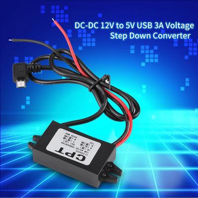 - 12V To 5V 3A  USB Converter Voltage Step Down Regulator for Car Smartphone