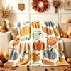 Pumpkin Leaves Ghost Blanket for Couch Soft Cozy Blankets Gift Halloween X-mas Flannel Blankets Festival Gifts Four Season Use