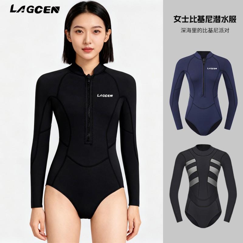 LAGCEN Womens Full Body Neoprene Wetsuit Scuba Diving Snorkeling Surfing Water Sports Warm Thermal Protection