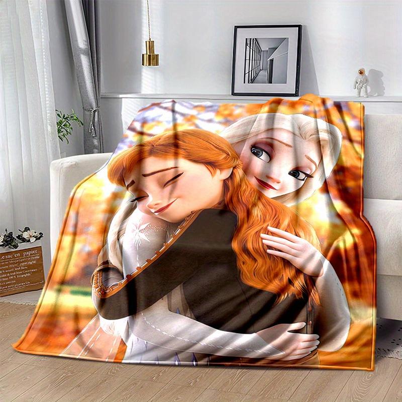 1pc Cartoon Blanket, Soft Throw Blankets for Bed Couch Sofa, Cute Princess Anna Elsa Design, Perfect Gift for Friends and Family, Suitable f