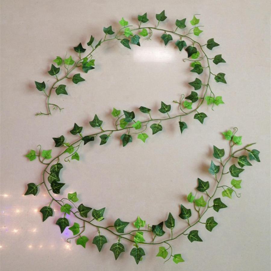 Artificial Hanging Plants Vine Leaves Green Festival Garland Outdoor Home Room Wedding Party Scrapbook Diy Garden Box Decoration