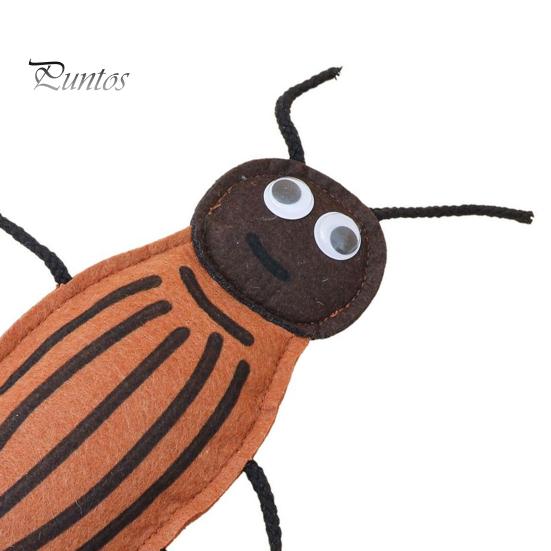 Durable Cat Toy Plush Cockroach Chew Interactive Catnip Self Play Realistic Shaped Felt for Indoor Cats Kittens Hunting Instinct