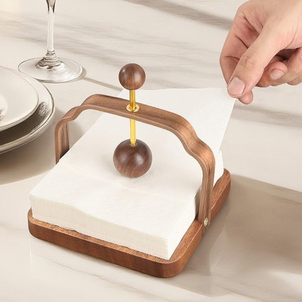 Chinese Style Walnut Wood Napkin Holder Square Napkin Dispenser Tissue Storage Box  Home Decor