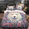 3D Printed Wolf Element Fashionable Down Duvet Cover, Ultra-fine Fiber Bedding Set, Children's and Adult Zipper Down Duvet Cover