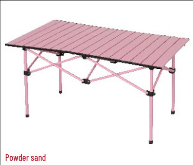 Adjustable Height Portable Folding Camping Table - Egg Roll Design