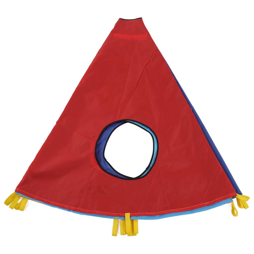 Kids Outdoor Mole Pounding Game Set Round Shape 4 Inflatable Rods Umbrella Parachute with 9 Holes