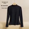 2025 Autumn Plus Size Slim Fit Long Sleeve Loose Base Layer Top for Women with Half High Neck