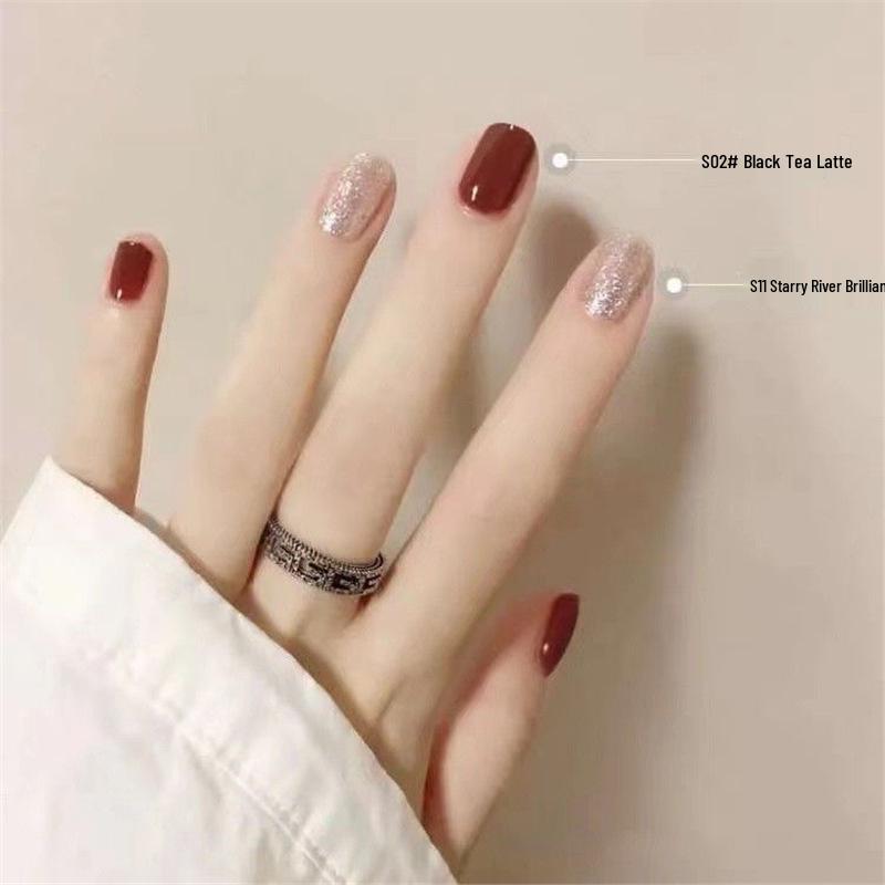 Best-Selling No-Bake Peel-Off Cherry Red Korean-Style Elegant Nail Polish