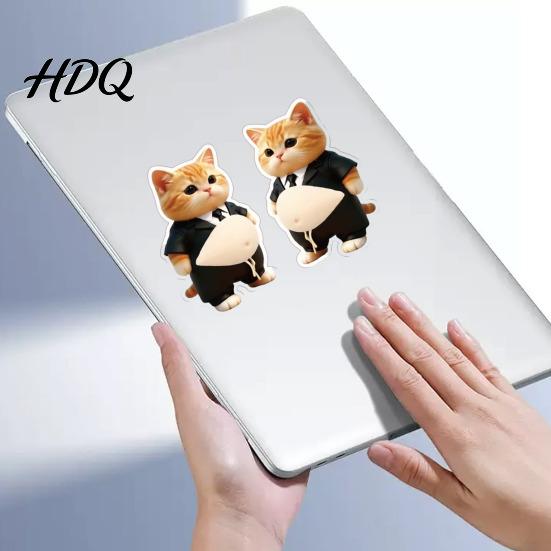 Cartoon Horse Sticker 1 Pair Elastic Belly Animal Anxiety Stress Relief Fat Tummy Shaped Bumper Dog Cat Decal Pinch Silicone Anti-collision 3D