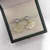 Zhuji Natural Freshwater Pearl Stud Earrings with Micro-set Zircon