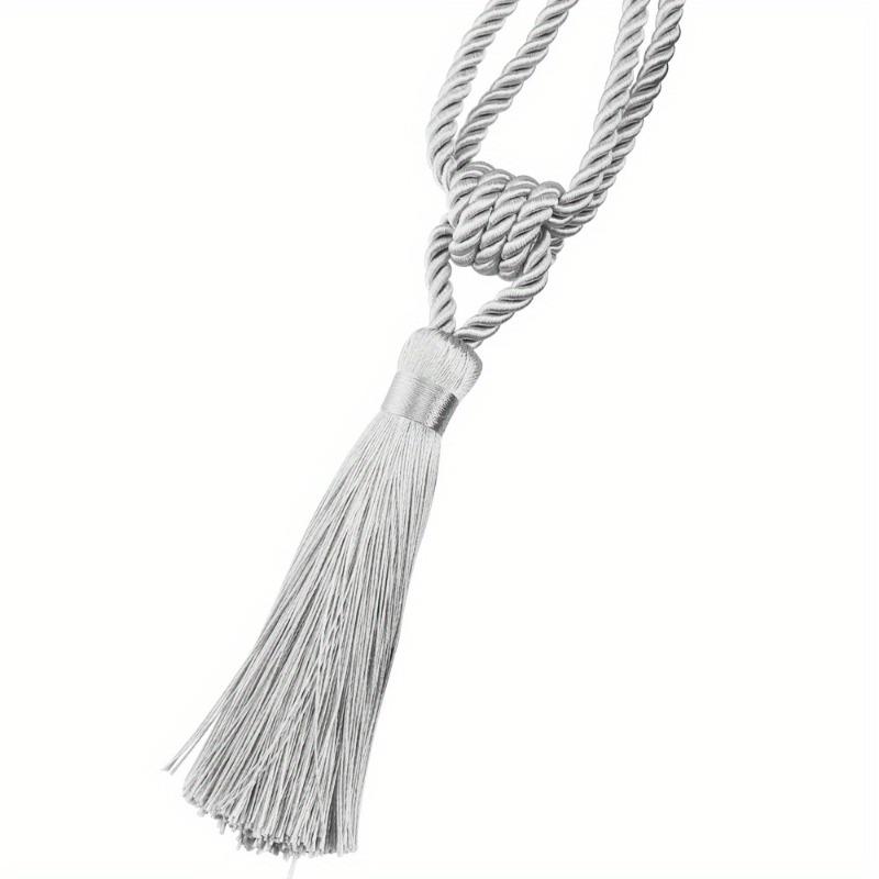 

2pcs Handmade Tassel Curtain Tieback Room Accessories Gold Curtain Buckle Rope Home Decoration Holdback Window Fringe Red