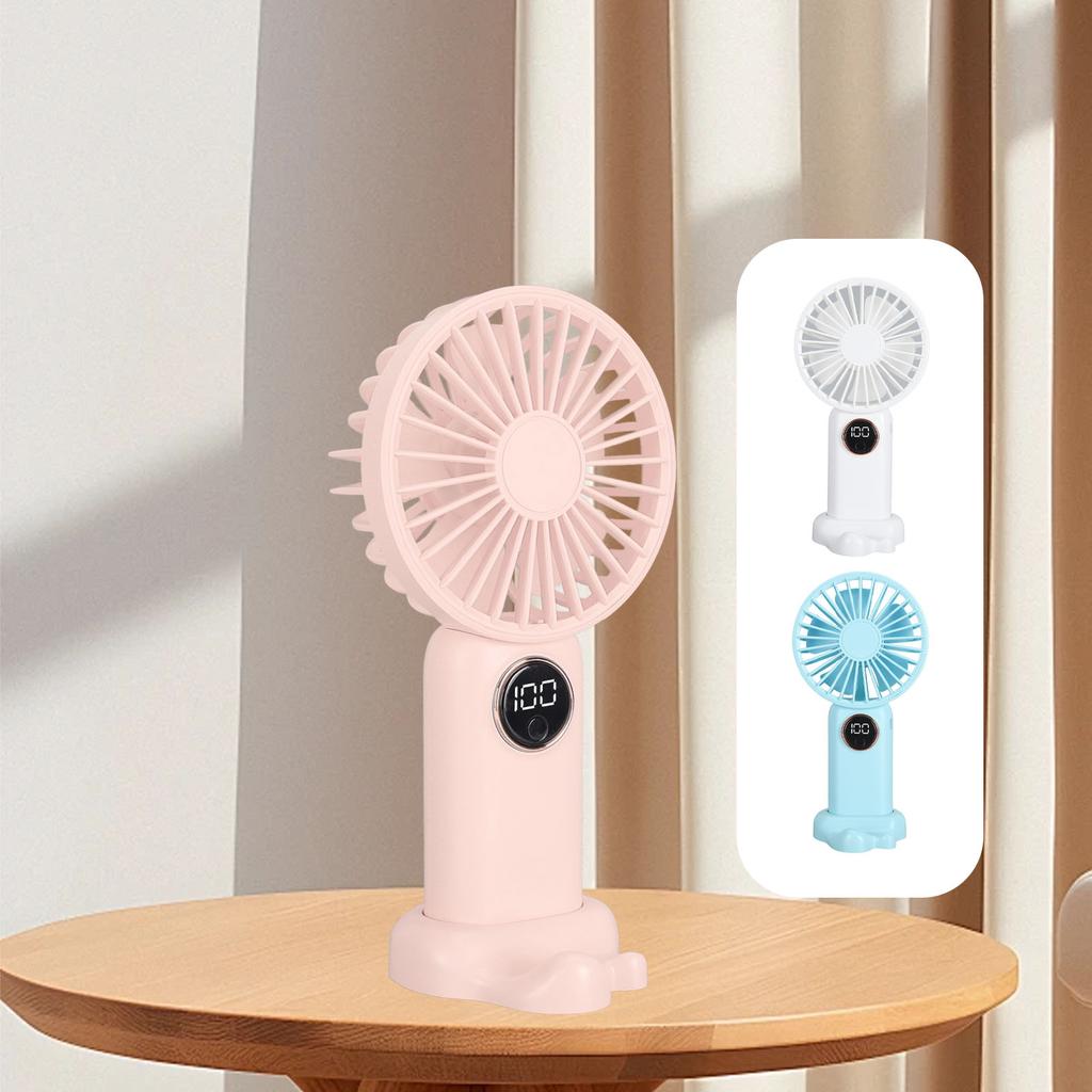 Handheld USB Fan with Base  Gears Wind Brushless Motor Rechargeable Silent Cooling Fan for Home Dor