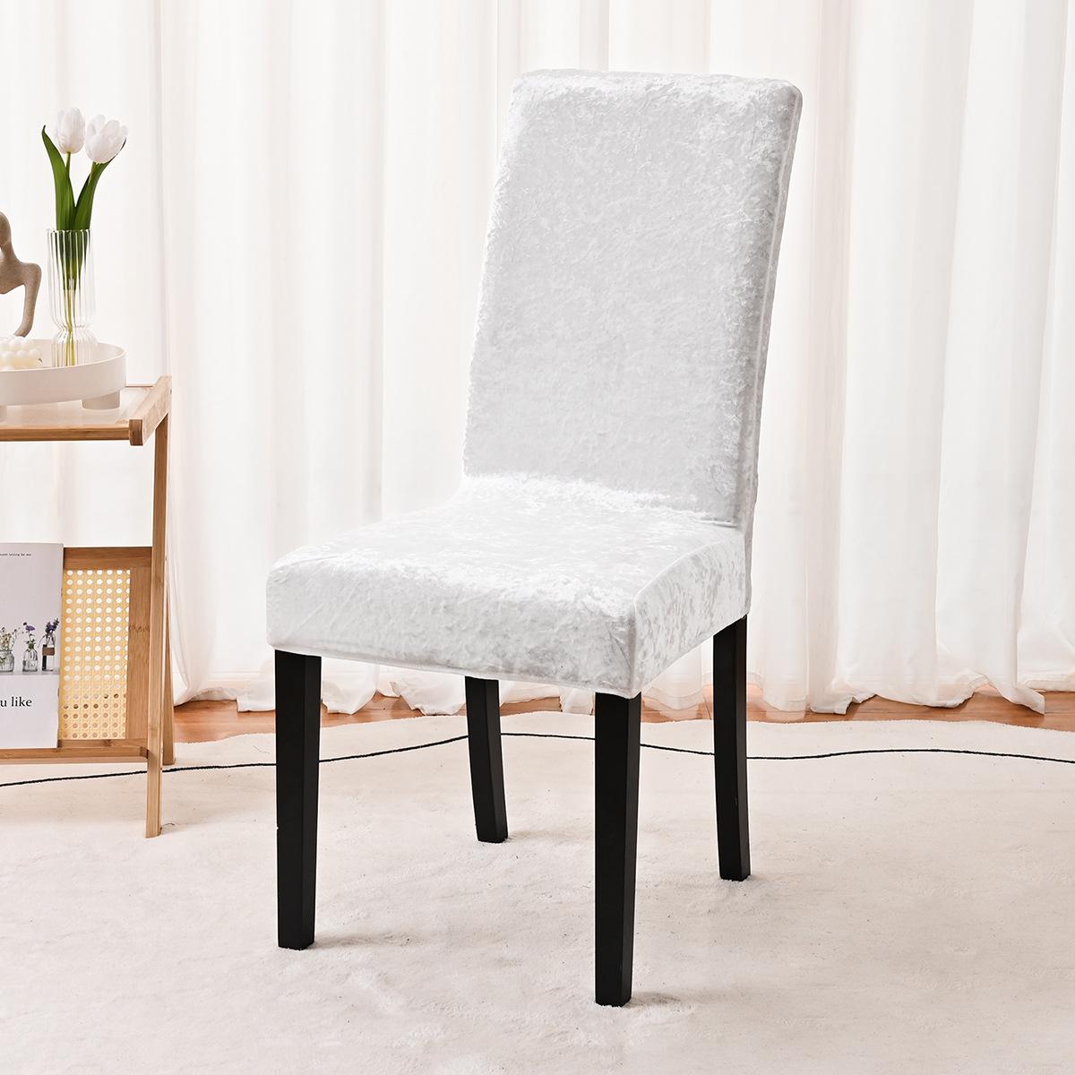 

1/4/6pcs Velvet Chair Covers Solid Color Elastic Removable Chair Seat Slipcovers for Hotel Banquet Wedding Home Decor 1pc