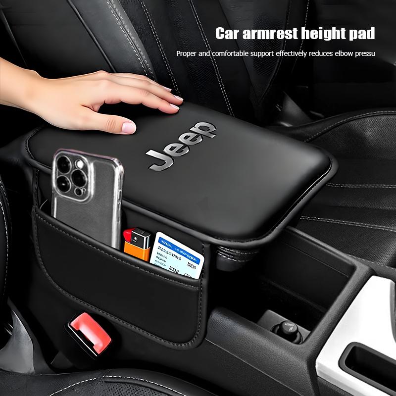 Car Center Console Protector Mat Armrest Pads With Storage Pocket For Jeep Wrangler JK Gladiator Renegade Grand Cherokee Wagonee AMW1