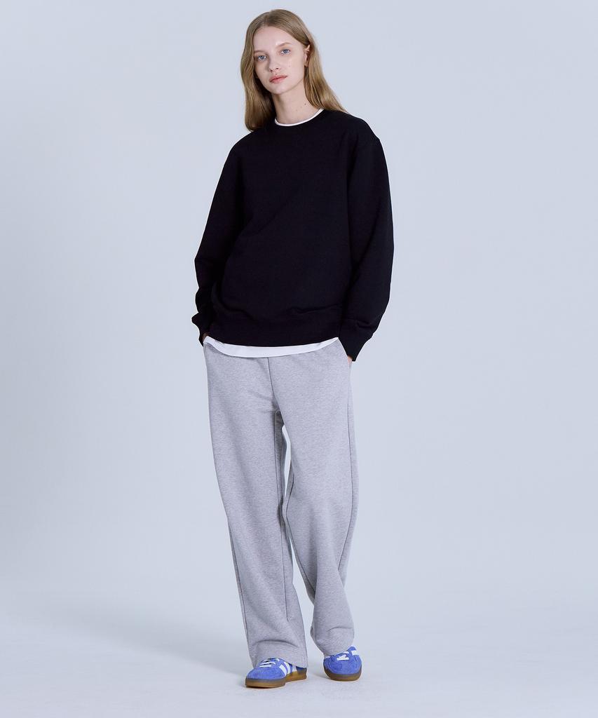 Basic House Women'S French Terry Relaxed Fit Sweatpants Melange Grey Lapt0203