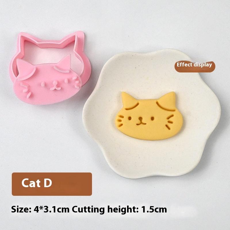Cartoon Cat Fish Shape Cookie Stamps Cat Paw Biscuit Embossers Molds Fondant Cake Decoration Tools Outdoor Tableware