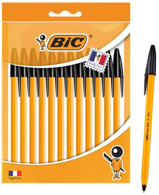 Набор шариковых ручек BIC для офисного коммерческого использования, ручка на масляной основе, оранжевая, 0,7 мм, черная, 12 штук, Использование, [Продукт]