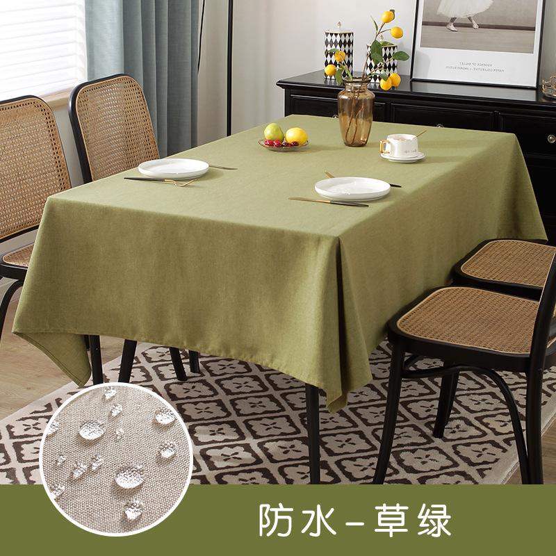 Solid Color Tablecloth Modern Waterproof Dining Table Cloth Imitate Cotton Linen Material Quality Picnic Cloth Home Office Decor