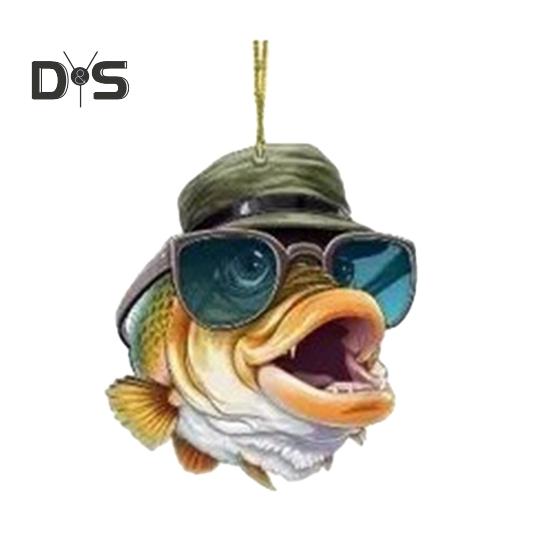 1/6Pcs Automobile Pendants Decorative Cartoon Fish Design with Lanyard Easy to Hang Rearview Mirror Hanging Ornaments