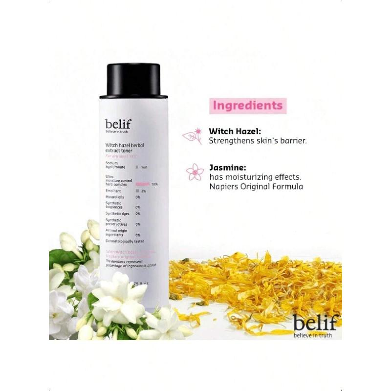 belif Witch Hazel Extract Toner,200ml,Botanical Facial Toner Hydrates Dry & Dull Skin,Apothecary Herbs Soothe And Balance