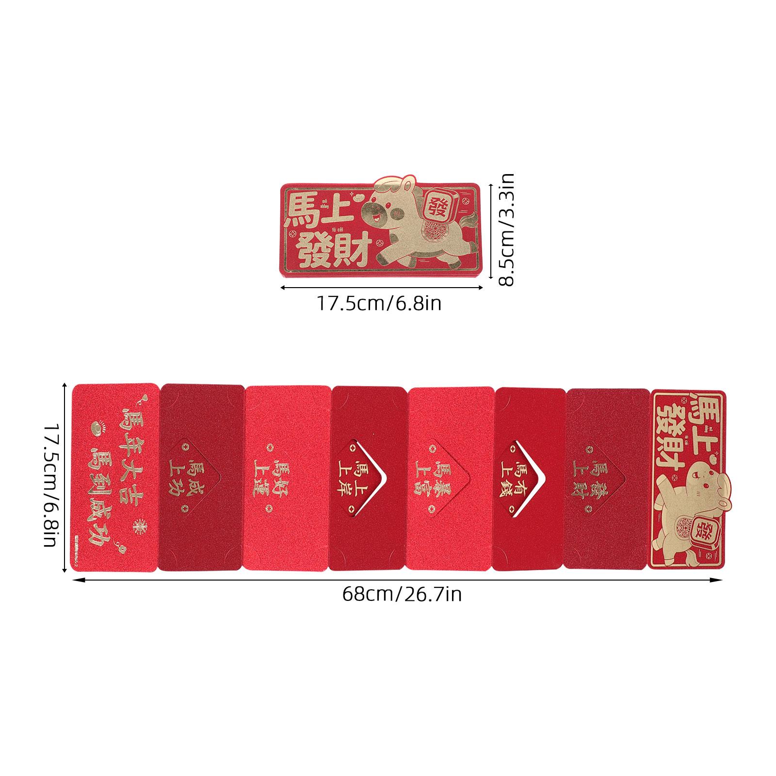 

6 Pcs Horse Red Envelope 2026 Lunar New Year Chinese Money Packets Spring Festival Cash Gift Bridal Envelopes Fabric Hong Bao рожевий