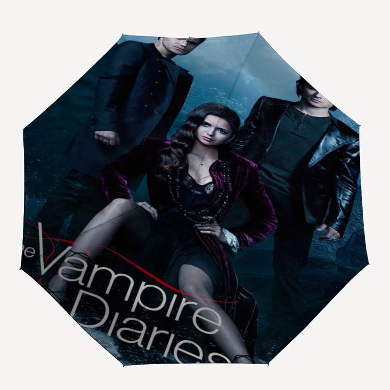 Vampire Diaries Theme Automatic Umbrella, Lightweight & Portable, 8 Rib, Perfect for Outdoor Travel, Birthdays, Christmas, Gifts.