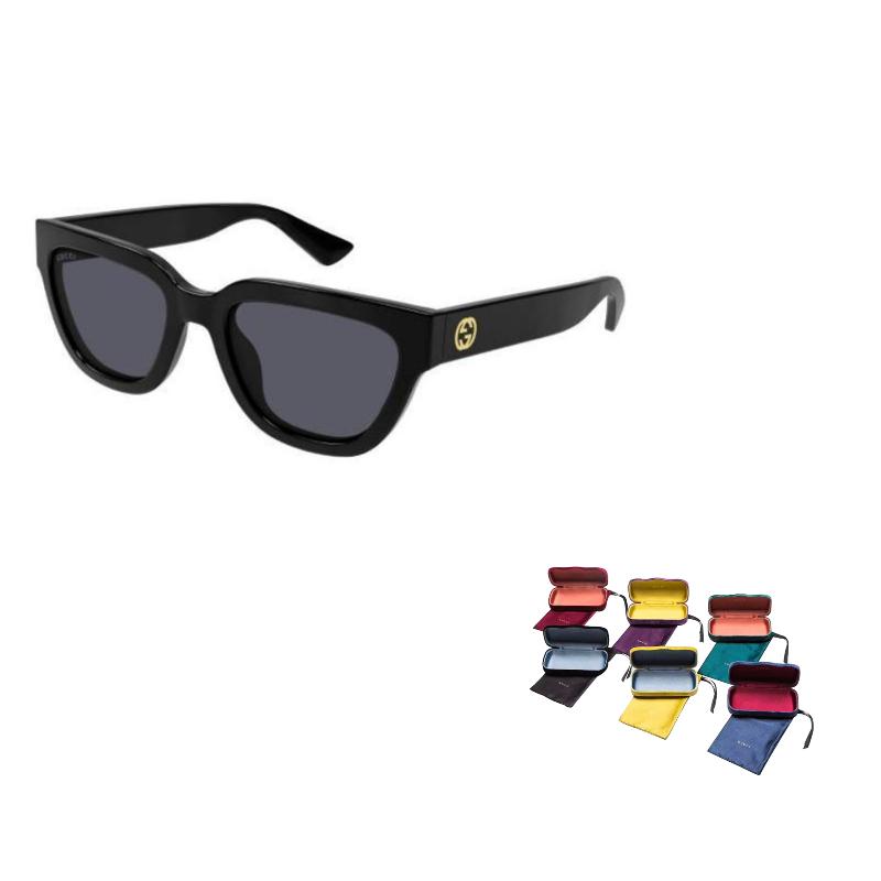 GUCCI Gg Logo Irregular Cat Eye Sunglasses Unisex Couple Black