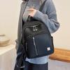 Schoolbag Texture Simple Solid Color PU Backpack Bag Women's 1011 New Fashion Versatile Women's Foreign Style Light Luxury Casual Backpack