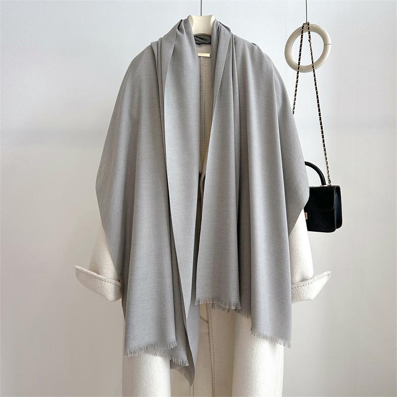 Luxury Winter Cashmere Scarf Women Solid Handkerchief Warm Pashmina Female Shawl Tassel Wrap Soft Pareo Bufanda Scarves Stole