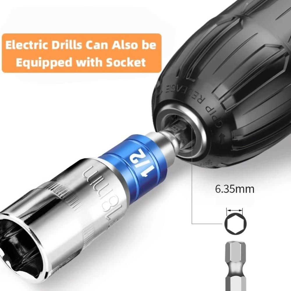 3PCS Multifunctional Drill Socket Adapter Colored Hex Shank Square Head Bits