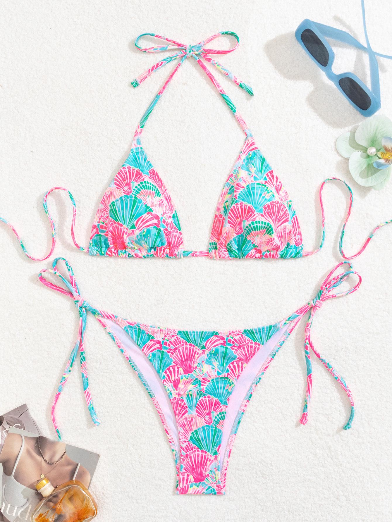 

Европейский и американский черно-белый купальник бикини с разрезом в трех точках, сексуальный дизайн для 2025 года. Large