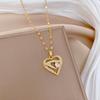 Love Hand Holding Sincere Light Luxury Temperament Gorgeous Full Diamond Necklace Female Versatile Collarbone Chain Titanium Steel Chain
