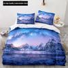 Copripiumino Paesaggio Acqua che Scorre Montagna Set Biancheria da Letto Aurora Speciale Biancheria da Letto con Federe Adolescenti Adulti Donne 200x200