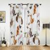 Cat Roof Kitten Night Moon Stars Curtains for Bedroom Living Room Drapes Kitchen Children's Room Window Curtain Home Decor