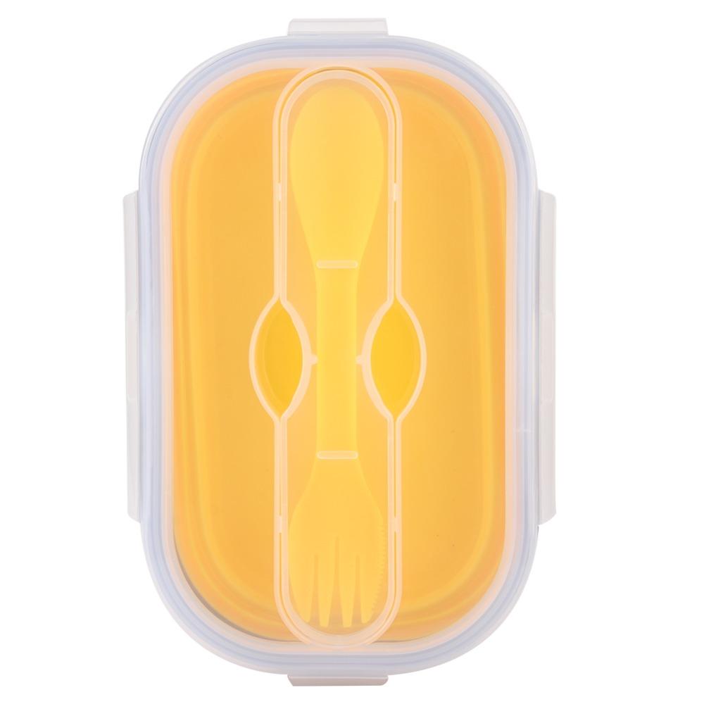 800ml Foldable Bento Box Microwave Safe Portable Food Storage Outdoor Travel