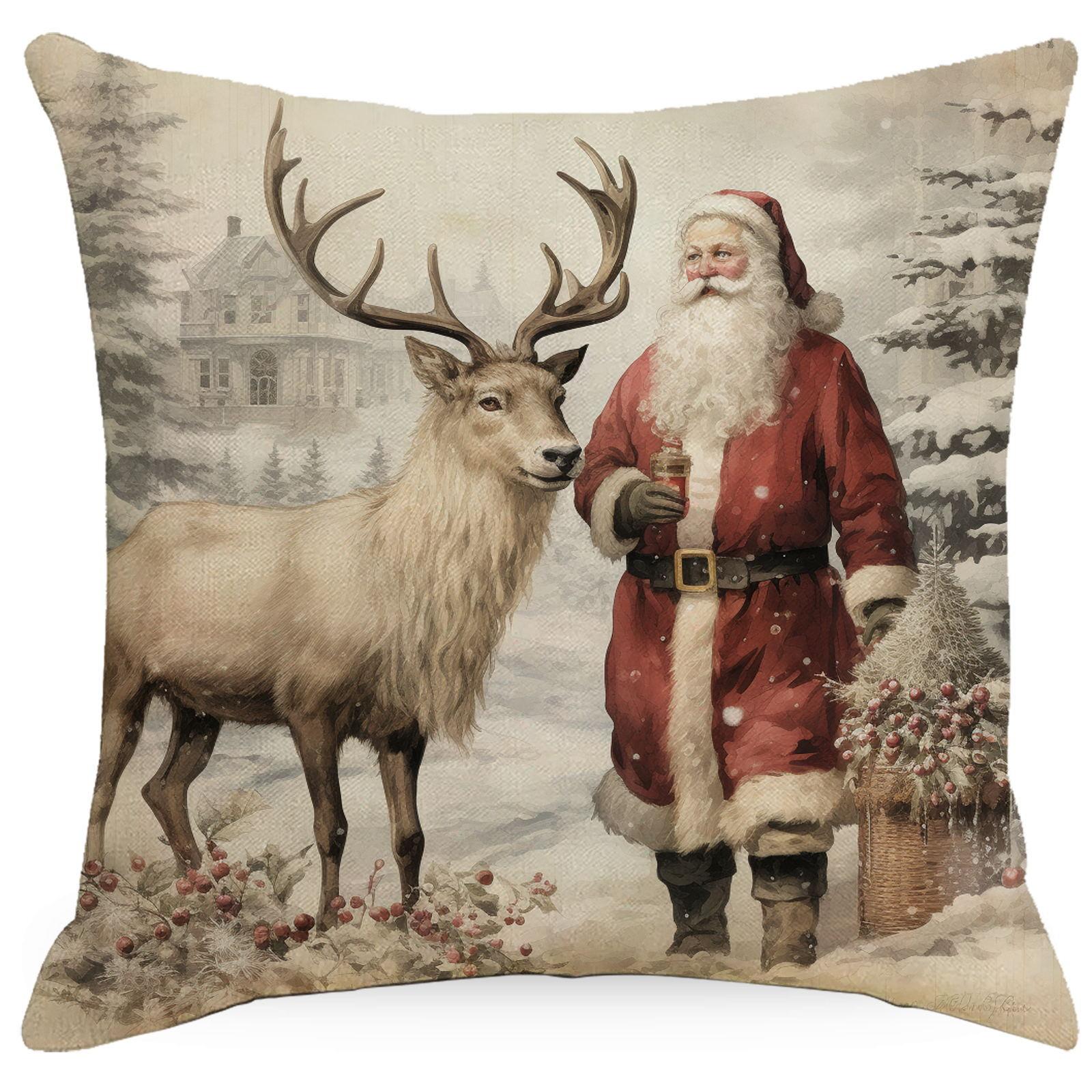 

Різдвяна наволочка Подушка для офісного сидіння Домашня приліжкова наволочка