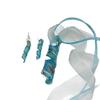 Trendy Blue Glass Ribbon Pendant Necklace & Earring Set - Perfect Seaside Vacation Accessory.