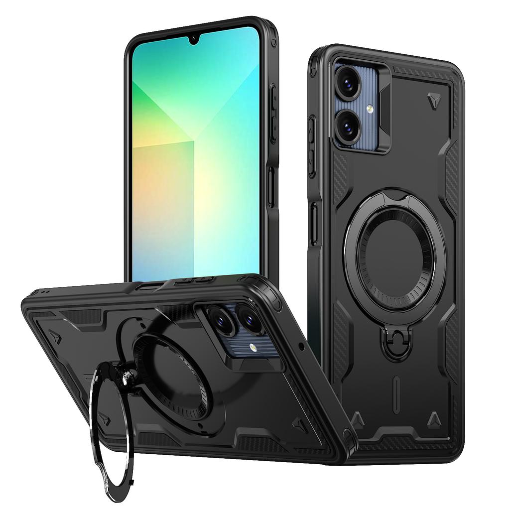 For Samsung Galaxy A07 4G Magnetic Case Military Protection PC + TPU Kickstand Phone Cover