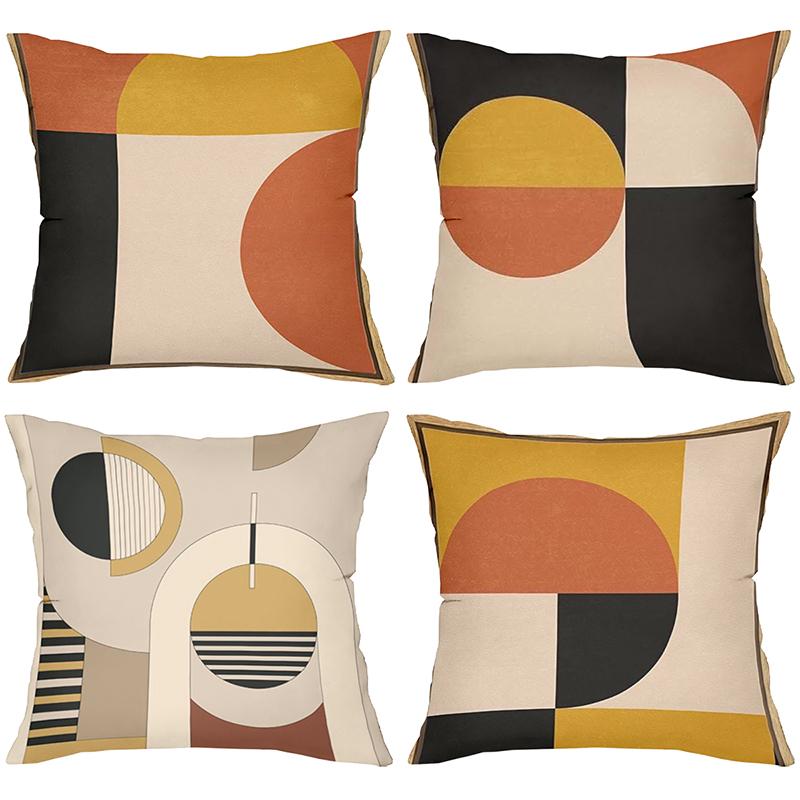 Modern Geometric Patterned Throw Pillow Set Decor Polyester Pillowcase, Sofa Decorative Cushion Cov Headboard Pillow