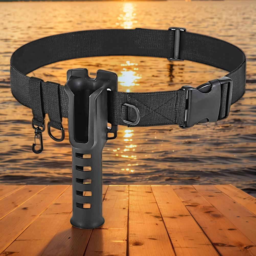 Fishing Waist Belt Rod Holder Adjustable Portable Pole Inserter Fishing Rod Holder Belt for Spinning Casting Fly Fishing