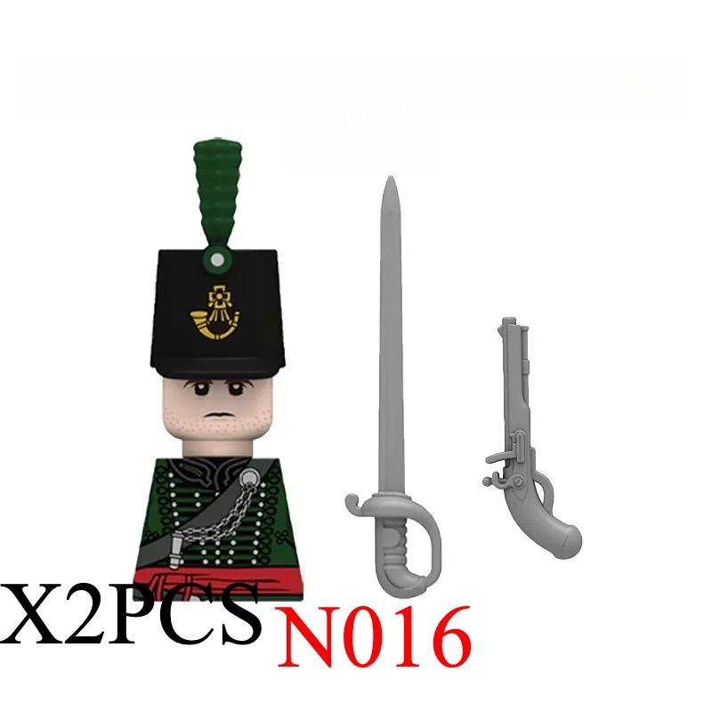 Medieval Napoleonic War Soldiers Figures Military MOC Building Block Knights British French Fusilier Rifles Weapon Kids Toy B08