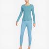 Nike Long Sleeve Casual Solid T-Shirt Women Tops Blue DQ6035-440