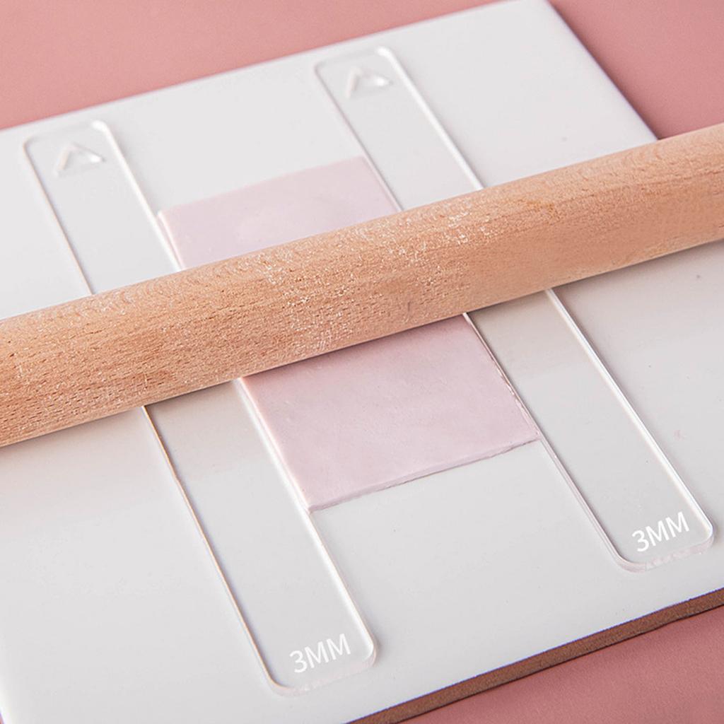 2/3/4/5/6mm Clay Thickness Ruler Acrylic Roller Guide Rail Pottery Teaching Rolling Ruler Clay Depth Guide Pottery Tools
