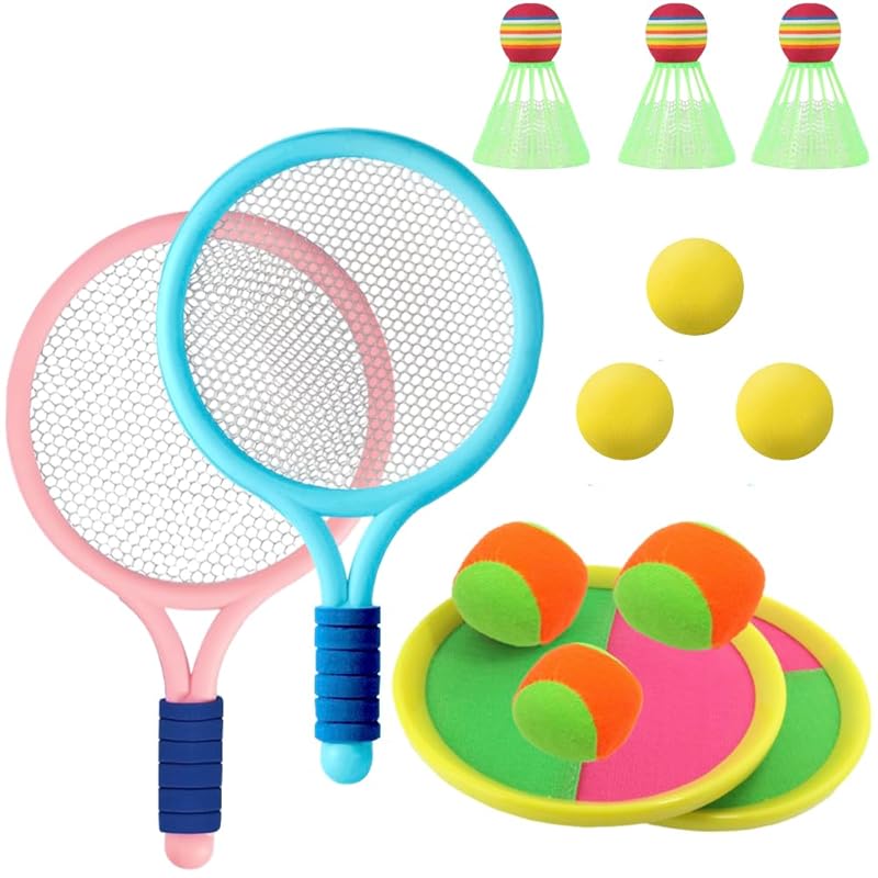 

Дитячі ракетки Ailunate для бадмінтону та тенісу, іграшкові, для гри на вулиці, літаючий м яч-ловишка, воланчик, для спорту в приміщенні, фізичних вправ, Різдвяний подарунок