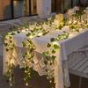 Flower Green Leaf String Lights Artificial Vine Fairy Lights Battery Powered Garland Light For Weeding Home Decor